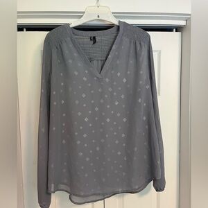 Maurices Gray Diamond Pattern Blouse